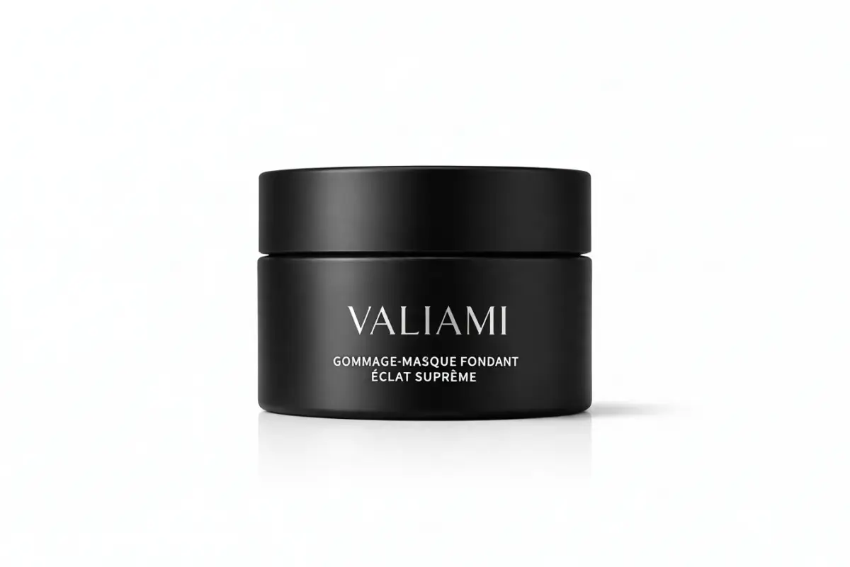 Masque Exfoliant Fondant Éclat Suprême VALIAMI - pot noir mat